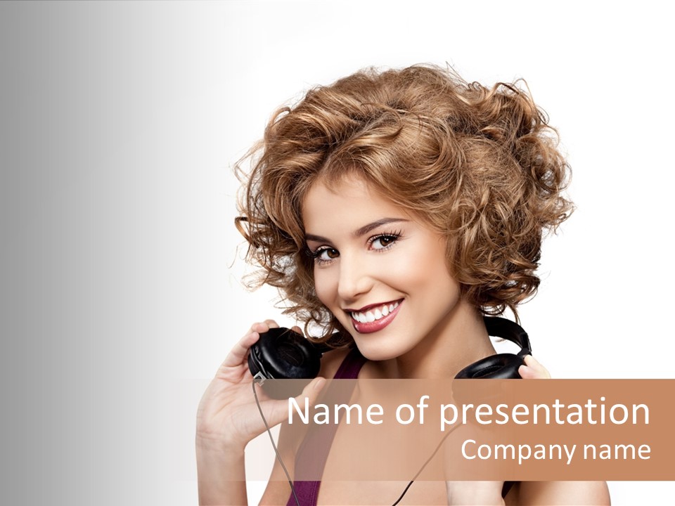 Romantic Headphone  PowerPoint Template