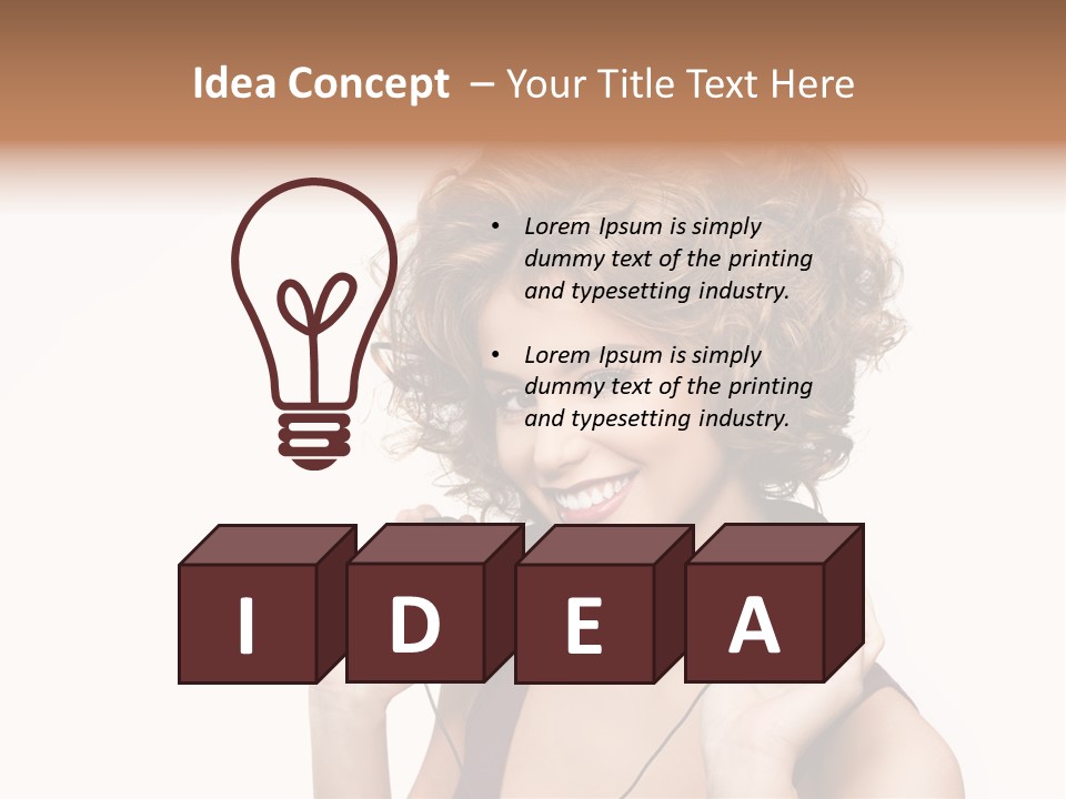 Romantic Headphone  PowerPoint Template