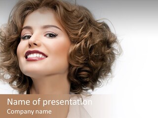 Young Hair Smile PowerPoint Template