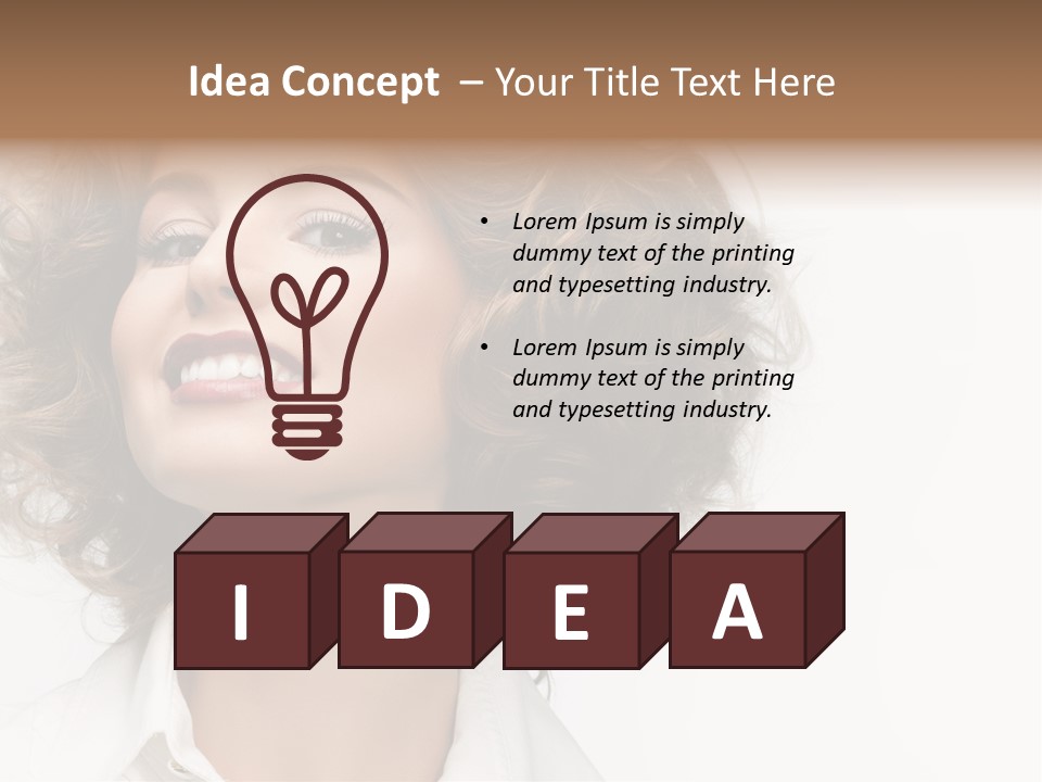 Young Hair Smile PowerPoint Template