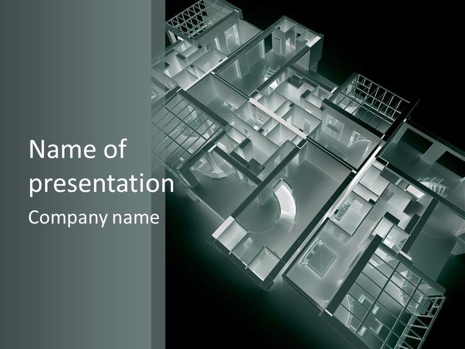 Model Construction Black PowerPoint Template