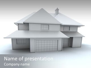 Facade D Rendering Built Structure PowerPoint Template