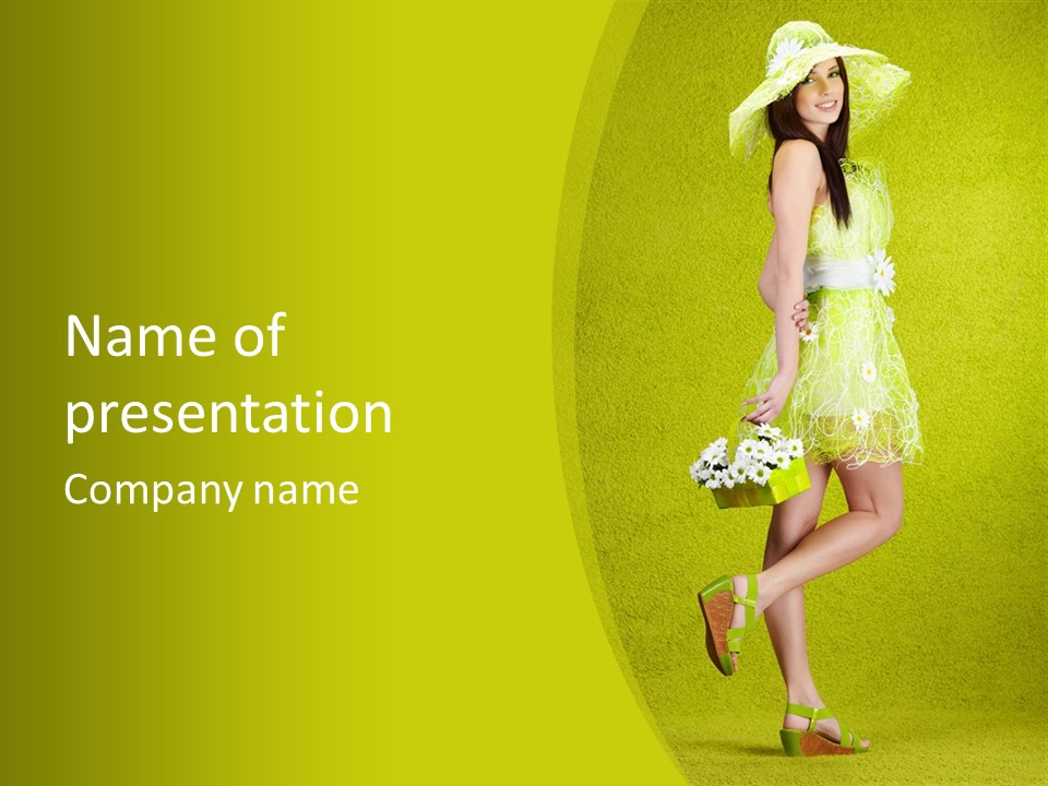 Cute People Blossom PowerPoint Template