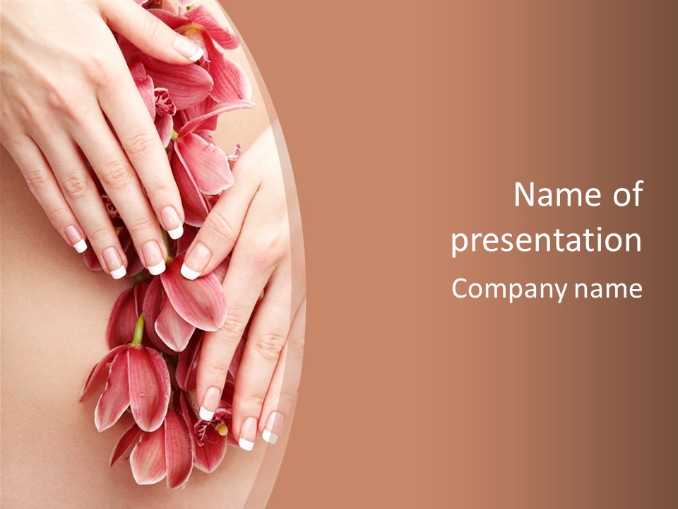 Arm Nail Floral PowerPoint Template