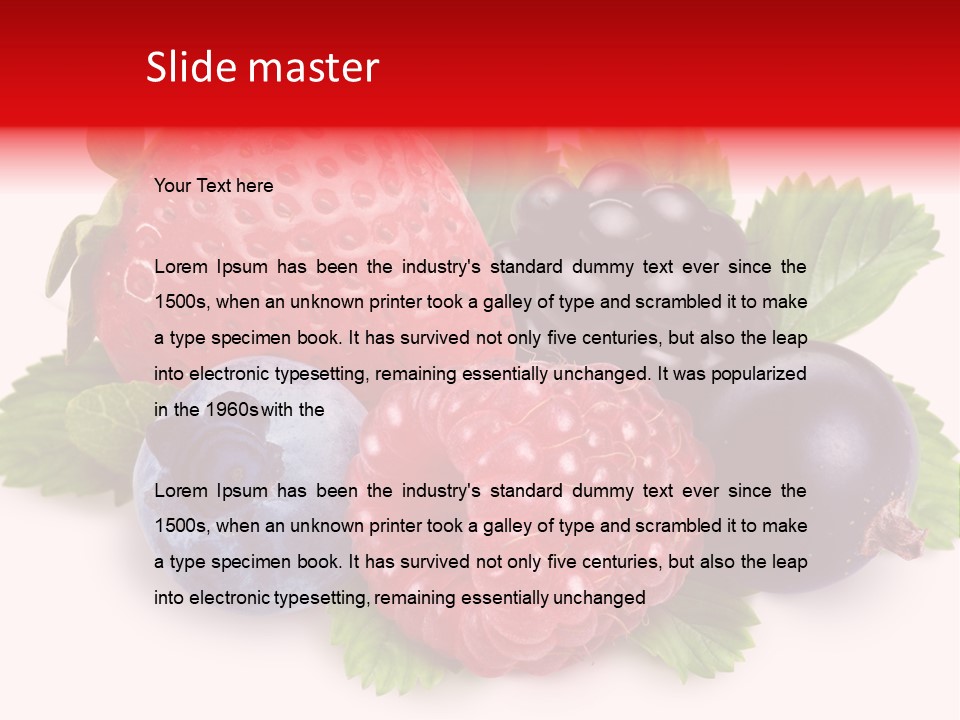 Food Strawberry Mix PowerPoint Template