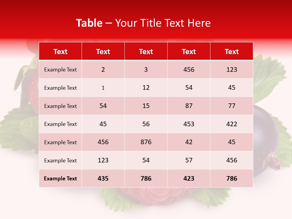 Food Strawberry Mix PowerPoint Template