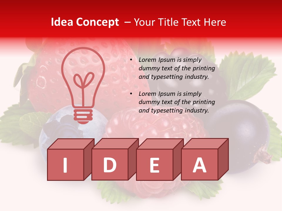 Food Strawberry Mix PowerPoint Template