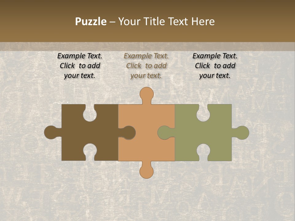 Background Brown Alphabet PowerPoint Template