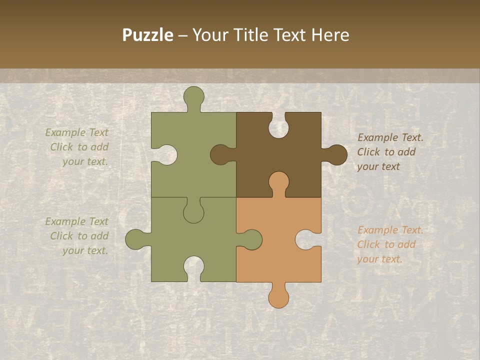 Background Brown Alphabet PowerPoint Template