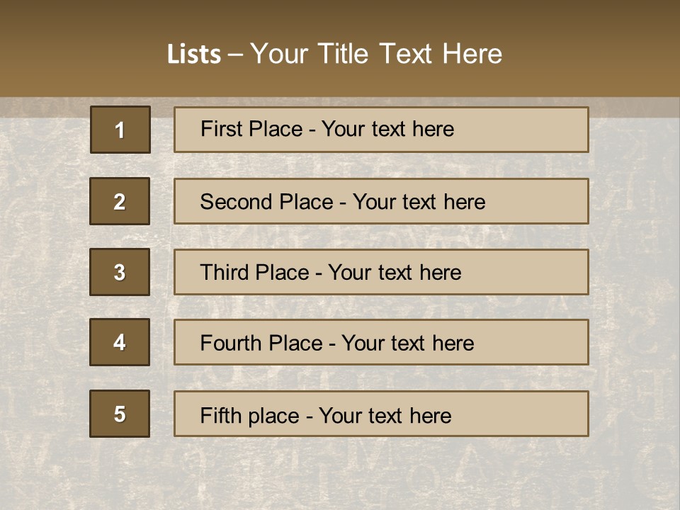 Background Brown Alphabet PowerPoint Template