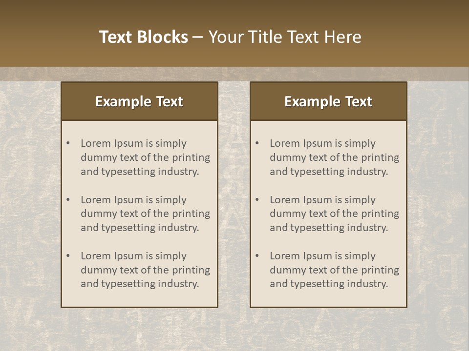 Background Brown Alphabet PowerPoint Template