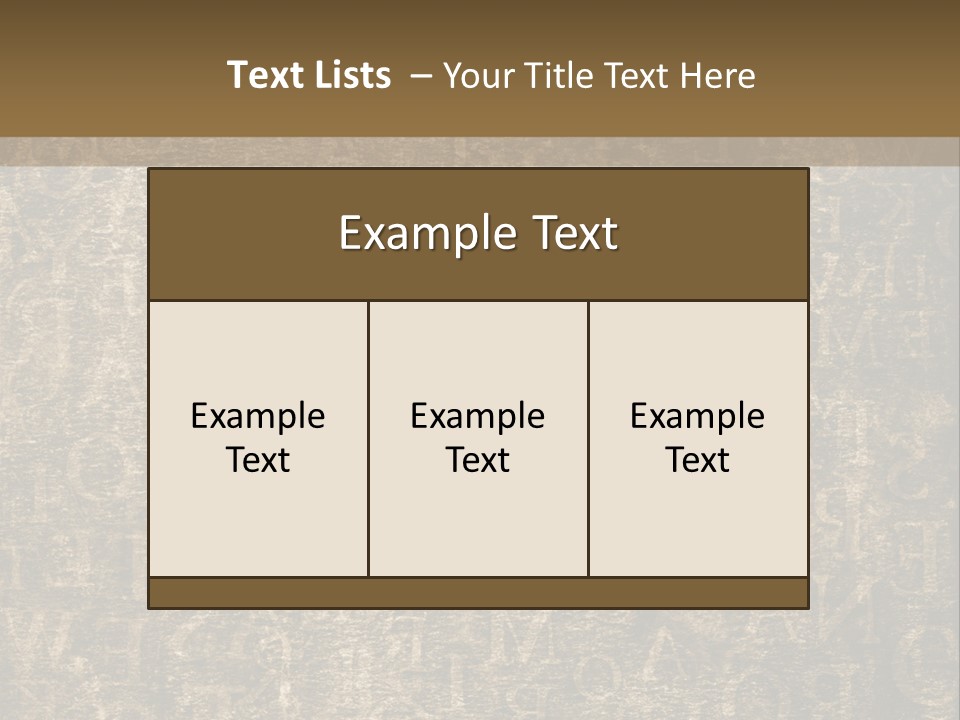 Background Brown Alphabet PowerPoint Template