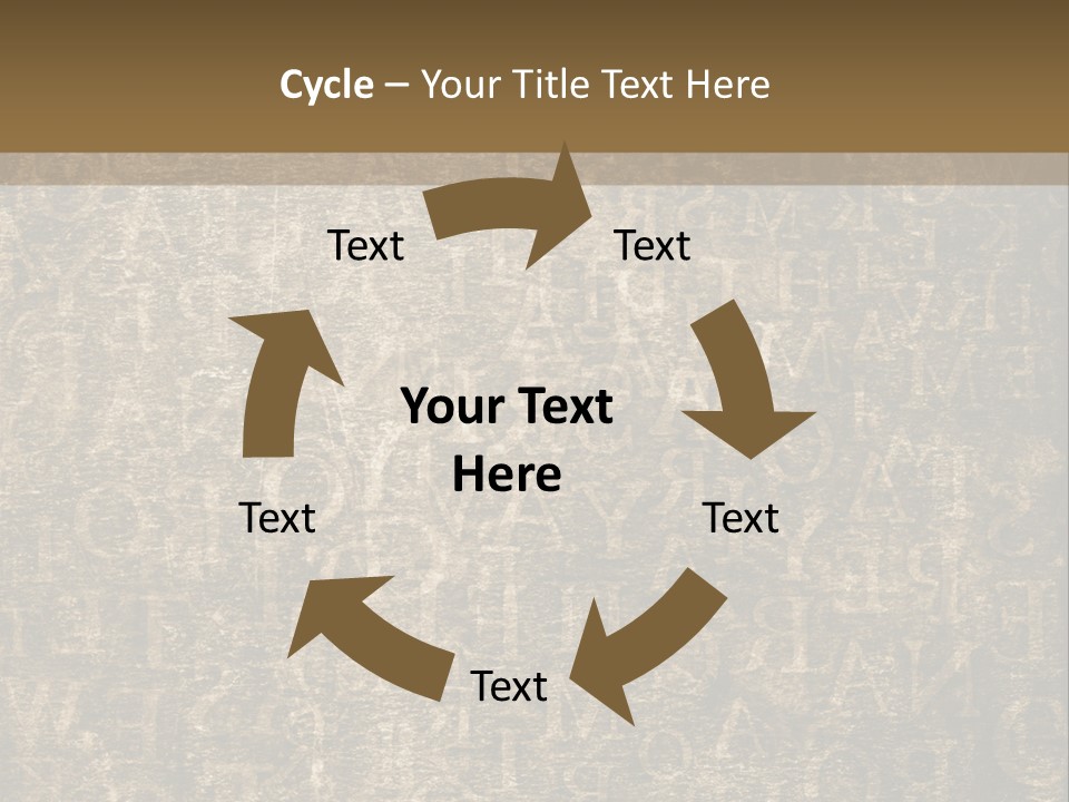 Background Brown Alphabet PowerPoint Template