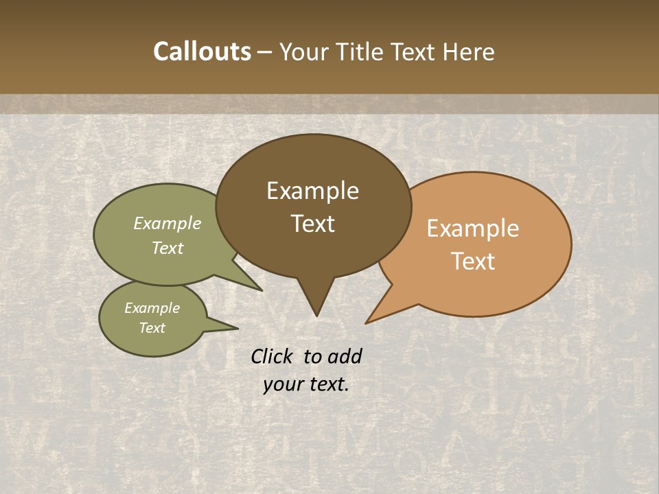 Background Brown Alphabet PowerPoint Template
