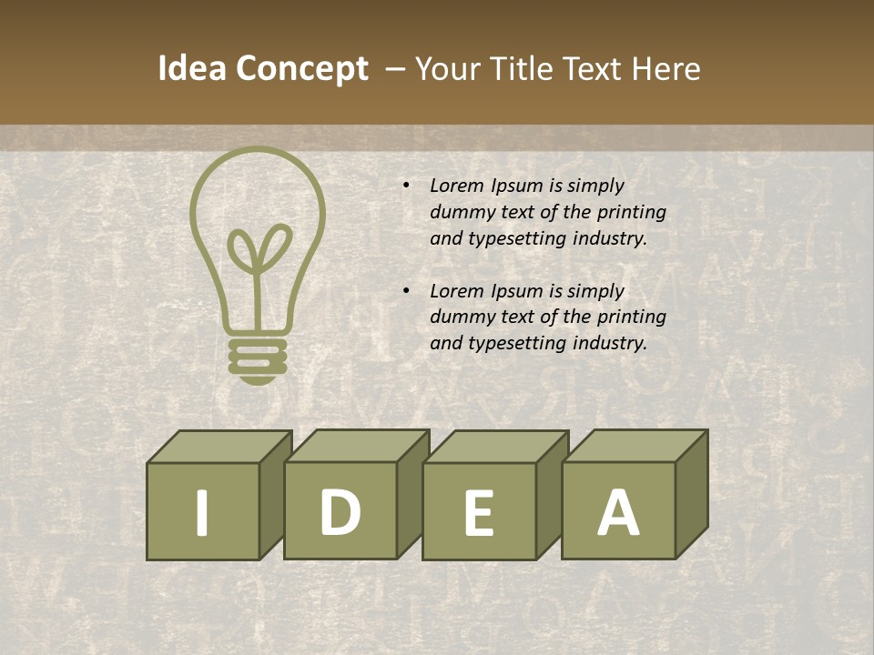 Background Brown Alphabet PowerPoint Template