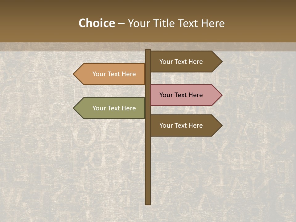 Background Brown Alphabet PowerPoint Template