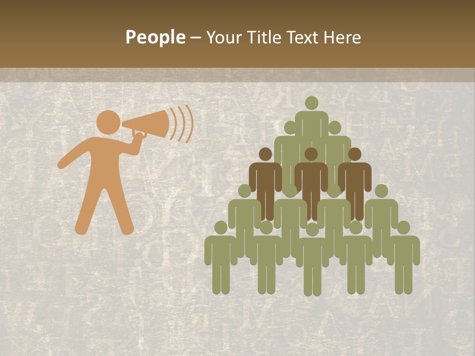 Background Brown Alphabet PowerPoint Template