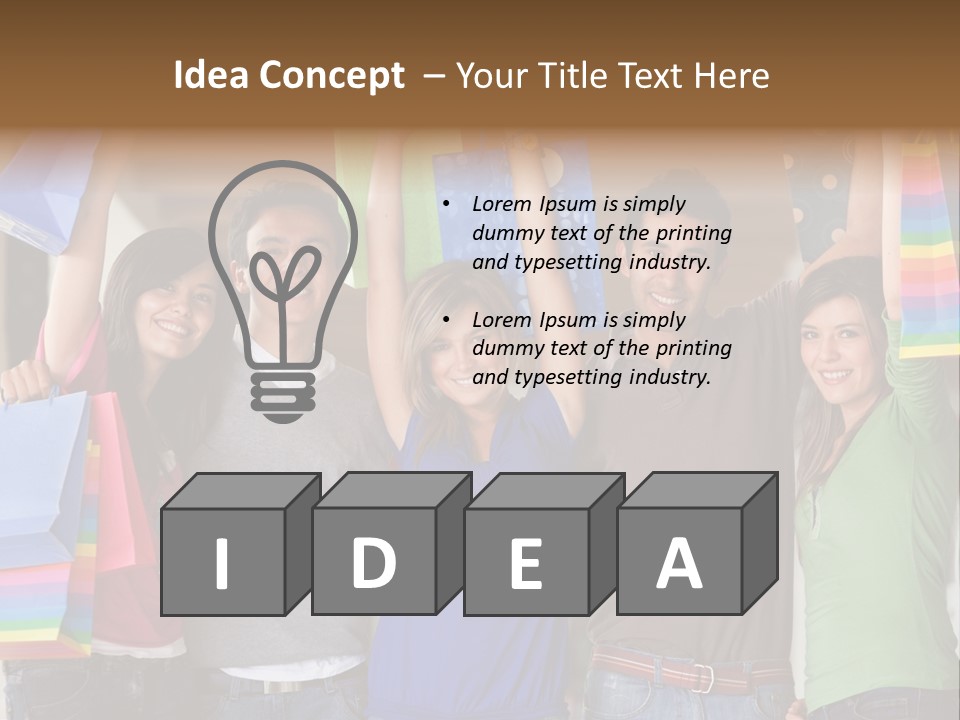 Man Sales Shops PowerPoint Template