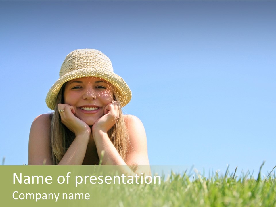 Peaceful Young Femininity PowerPoint Template