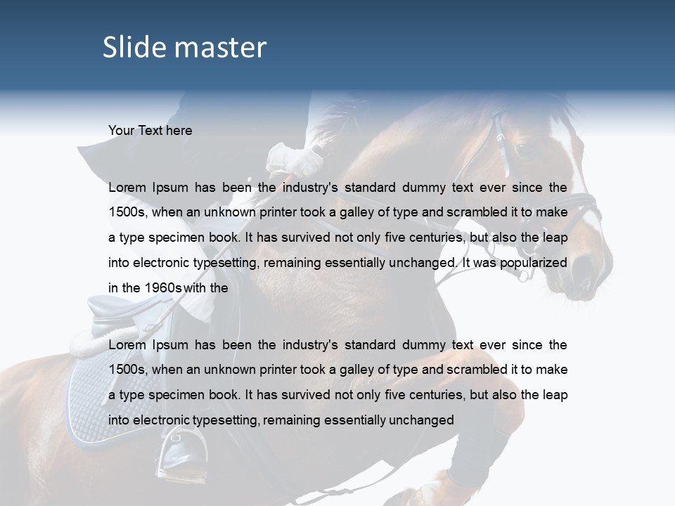 Stallion Caucasian Equine PowerPoint Template