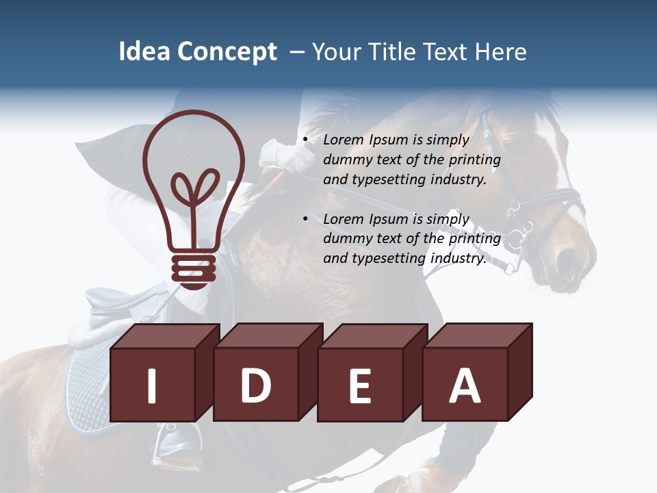 Stallion Caucasian Equine PowerPoint Template