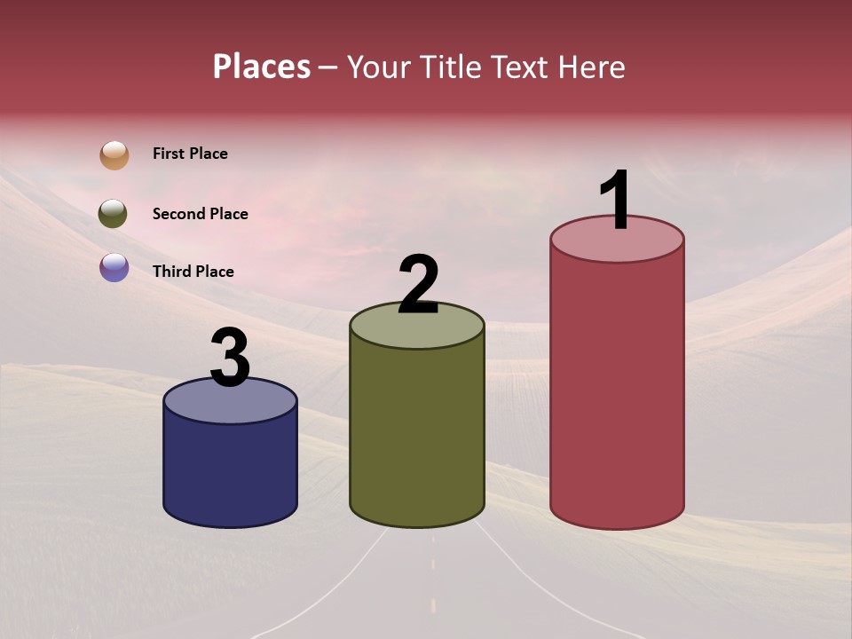 Straight Moon Drive PowerPoint Template