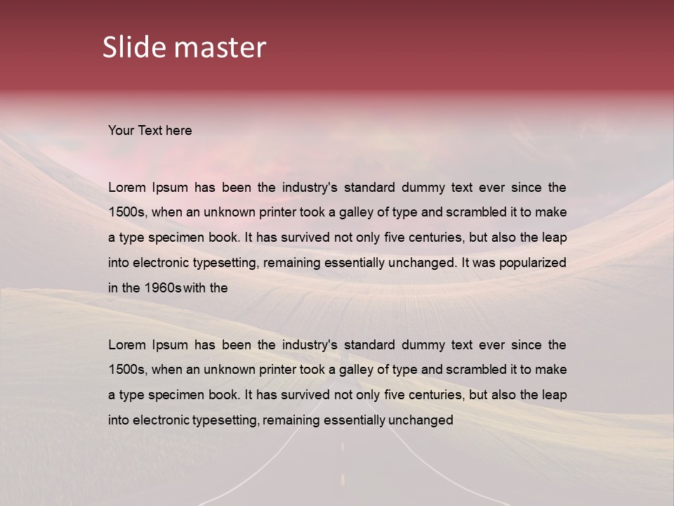 Straight Moon Drive PowerPoint Template