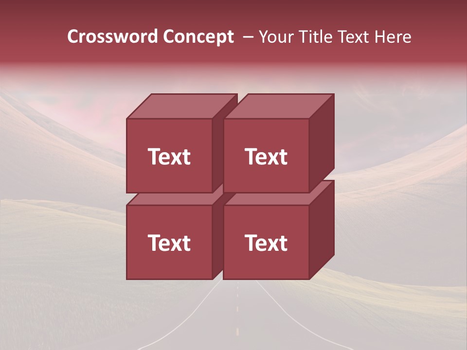 Straight Moon Drive PowerPoint Template
