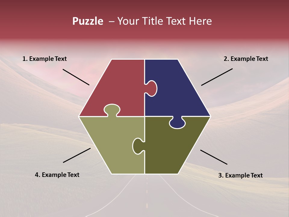 Straight Moon Drive PowerPoint Template