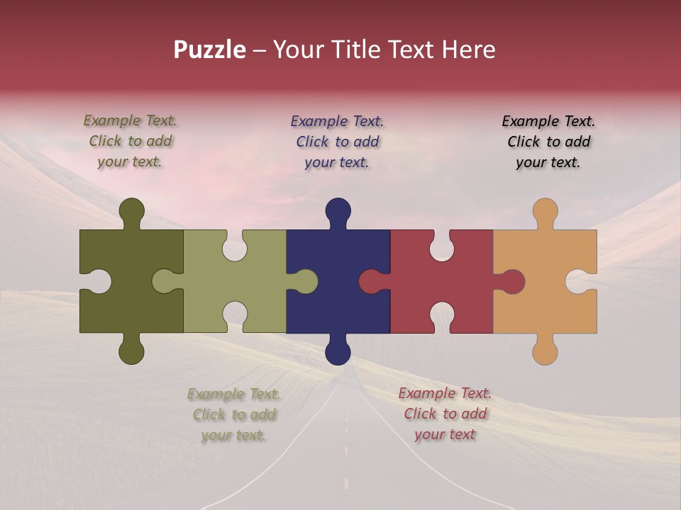 Straight Moon Drive PowerPoint Template