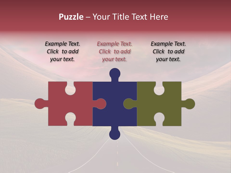 Straight Moon Drive PowerPoint Template