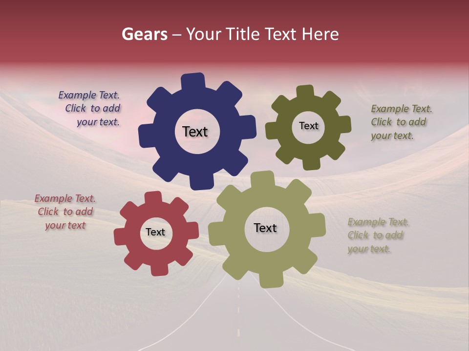 Straight Moon Drive PowerPoint Template