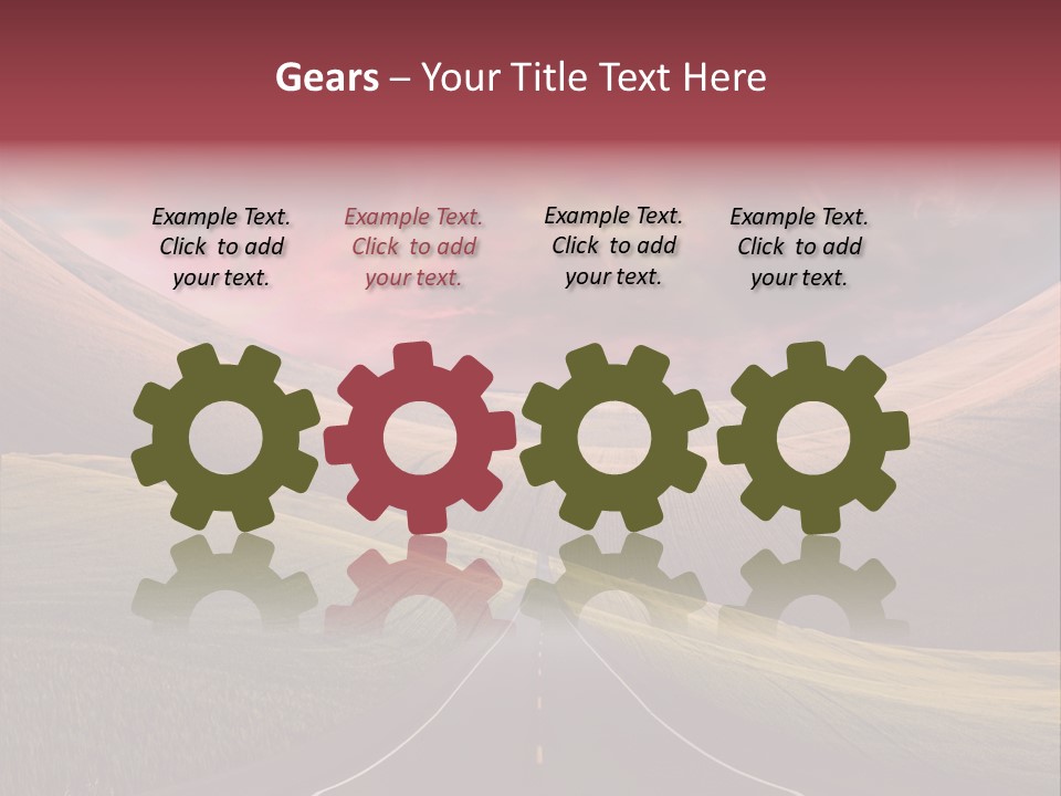 Straight Moon Drive PowerPoint Template