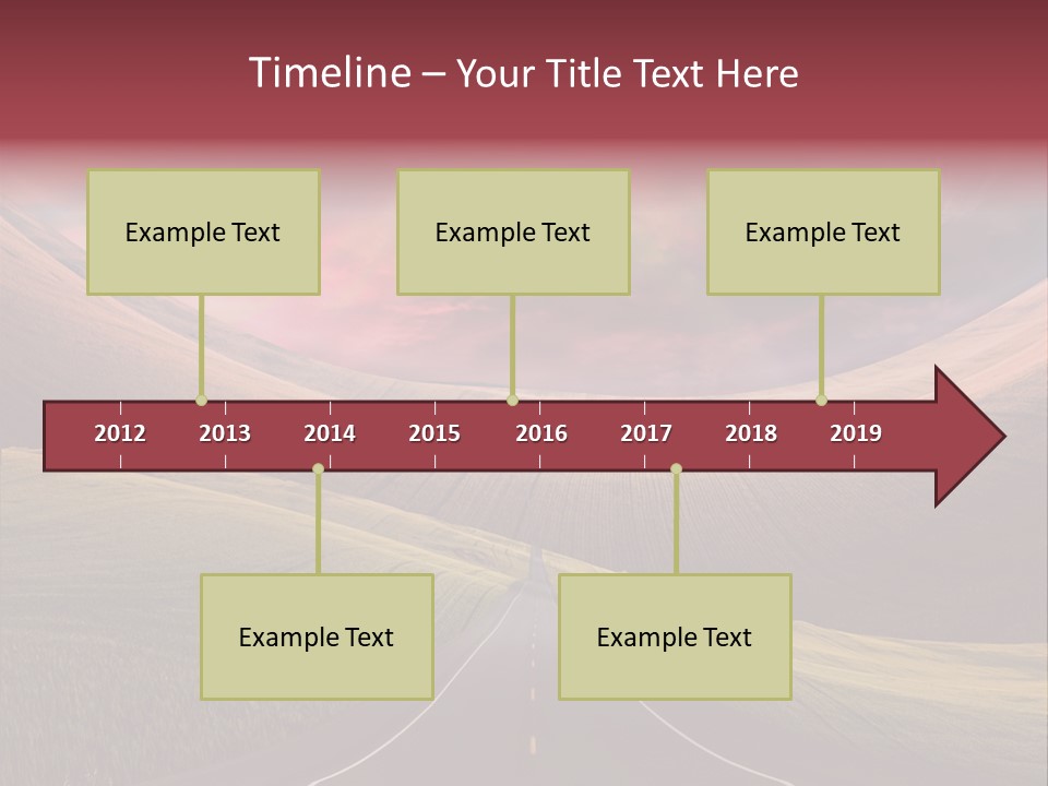 Straight Moon Drive PowerPoint Template