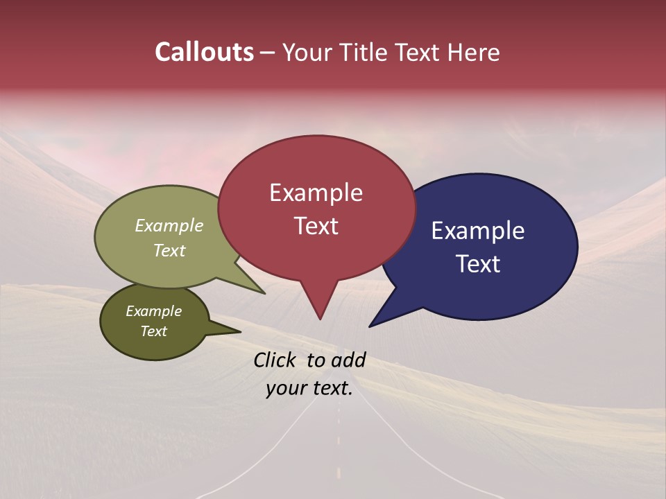 Straight Moon Drive PowerPoint Template