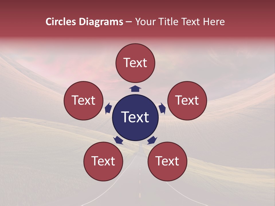 Straight Moon Drive PowerPoint Template