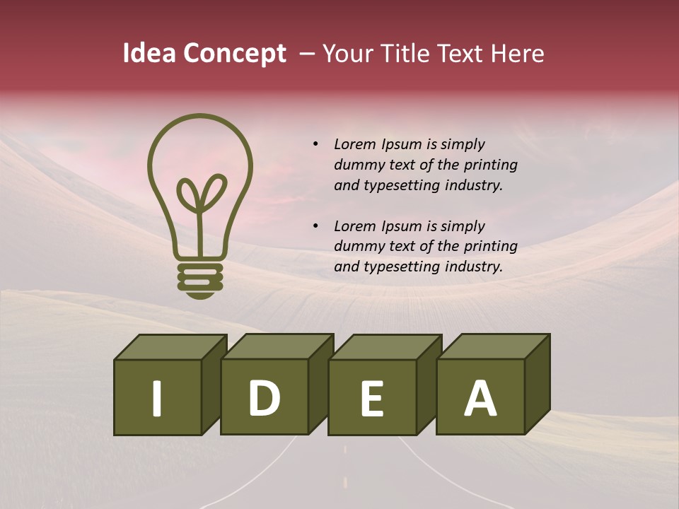 Straight Moon Drive PowerPoint Template