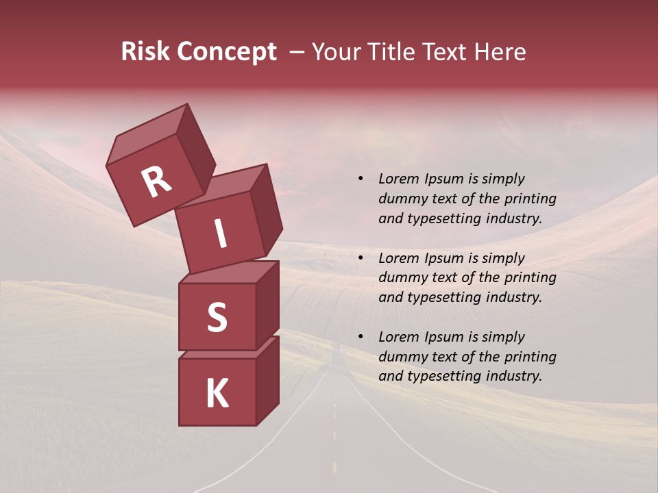 Straight Moon Drive PowerPoint Template