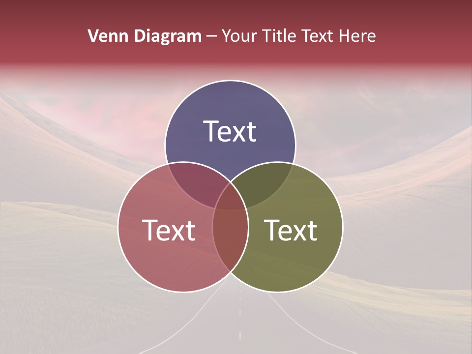 Straight Moon Drive PowerPoint Template