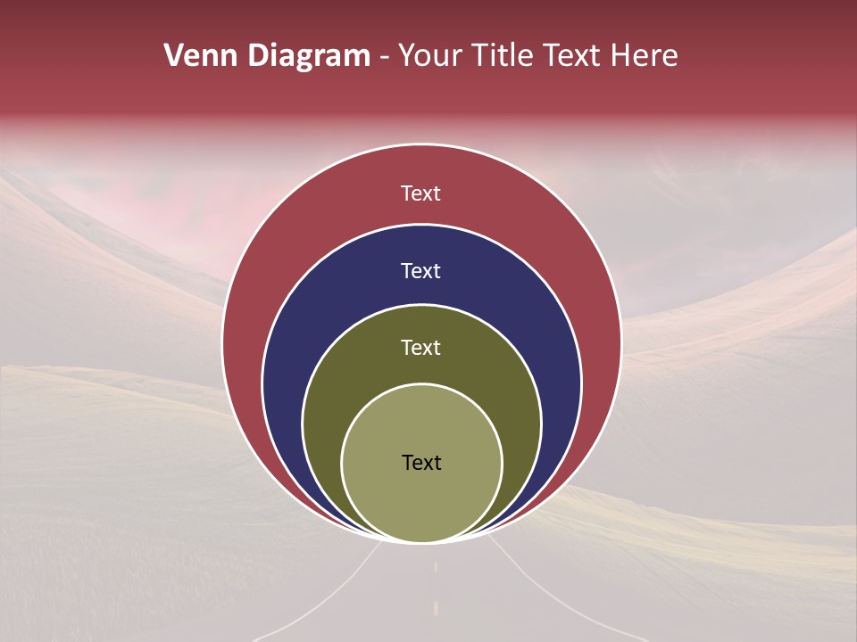 Straight Moon Drive PowerPoint Template
