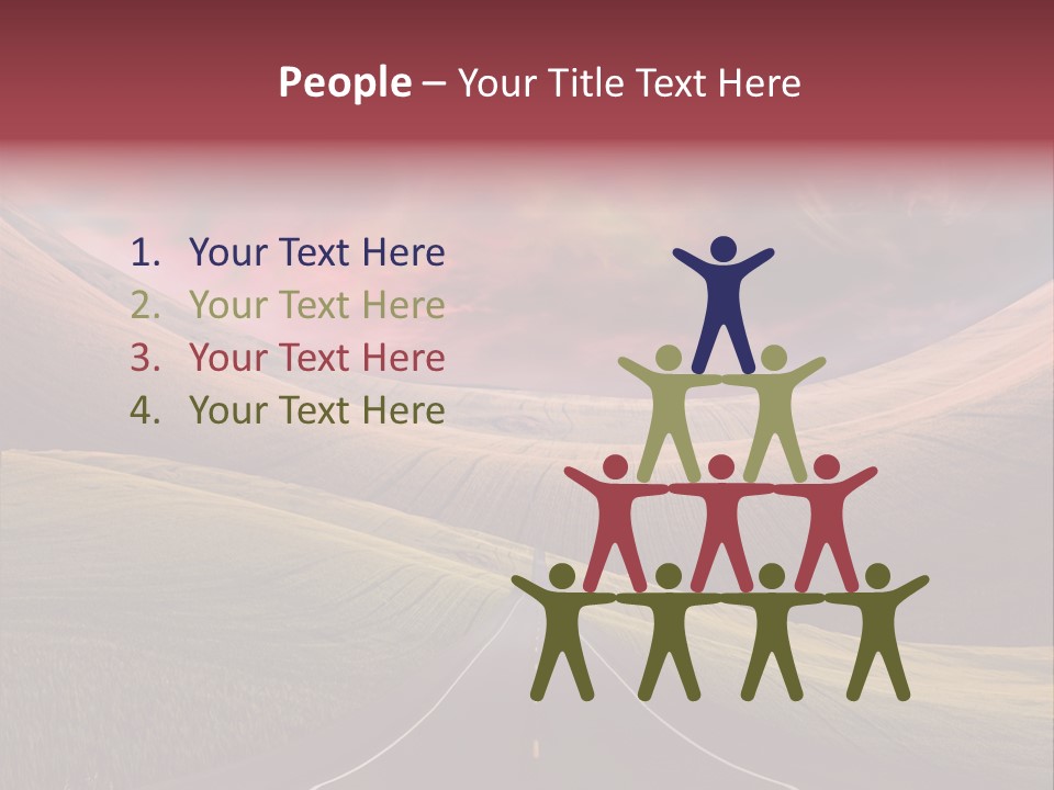 Straight Moon Drive PowerPoint Template