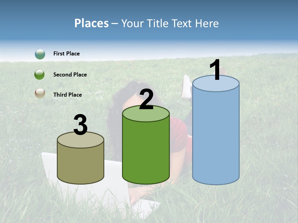 Woman Smile Field PowerPoint Template