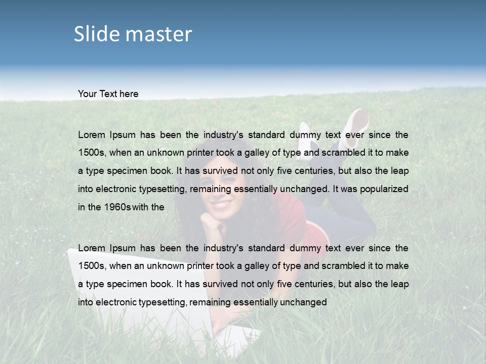 Woman Smile Field PowerPoint Template