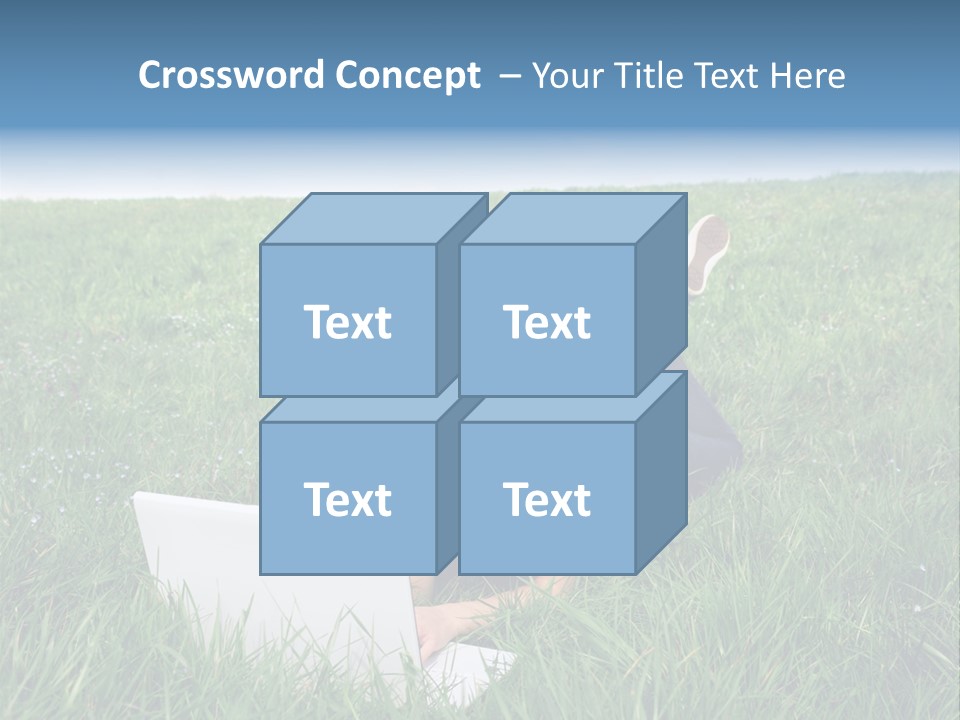 Woman Smile Field PowerPoint Template