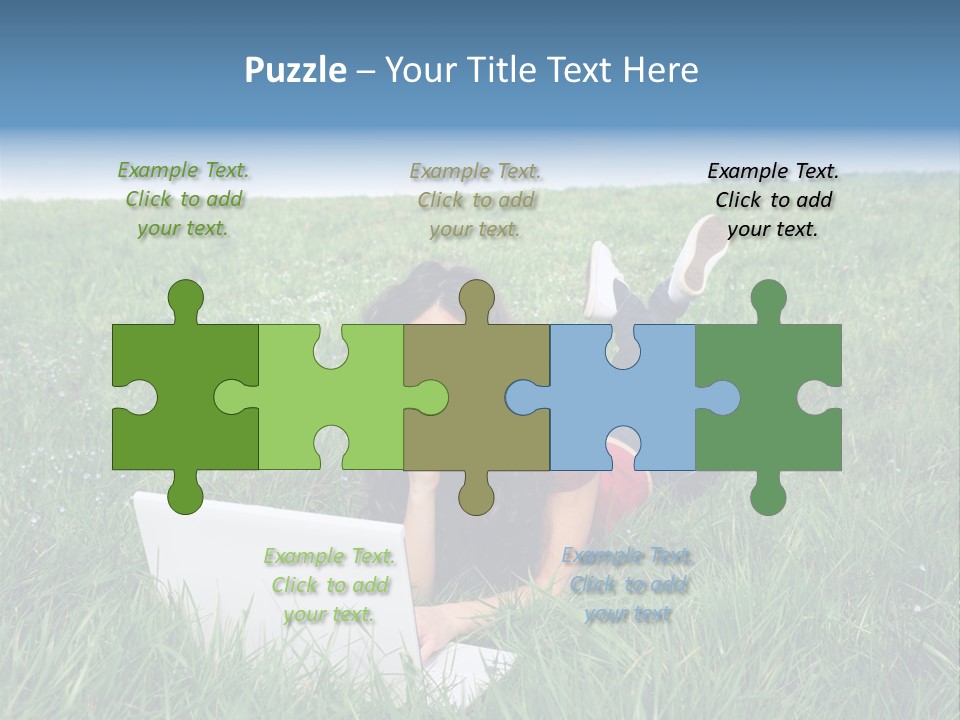 Woman Smile Field PowerPoint Template