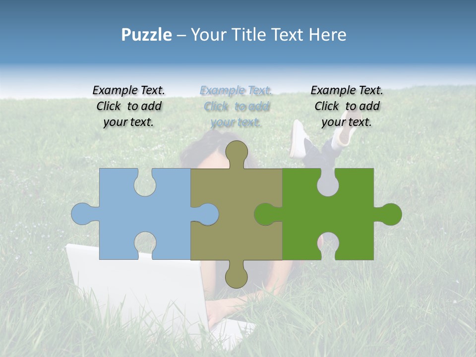 Woman Smile Field PowerPoint Template