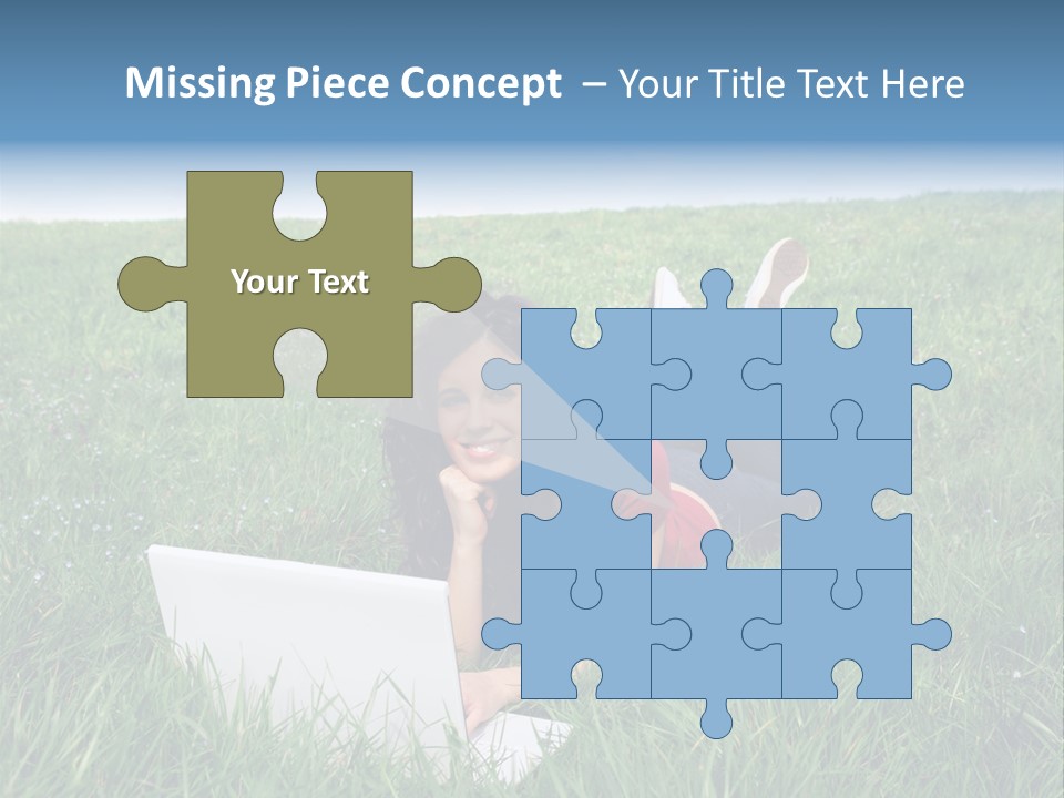 Woman Smile Field PowerPoint Template