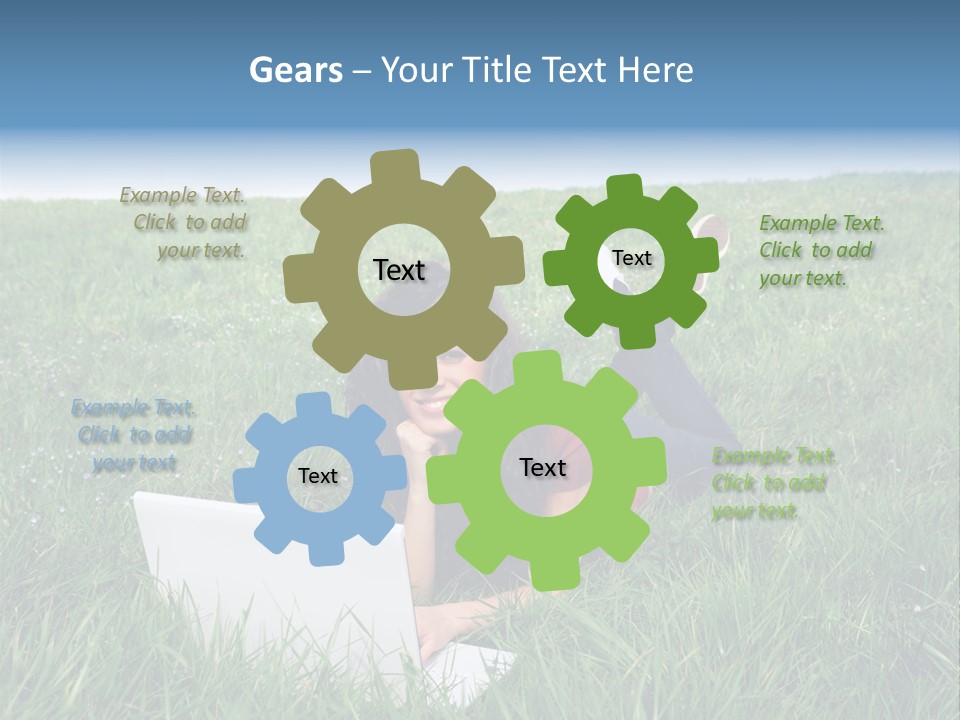 Woman Smile Field PowerPoint Template