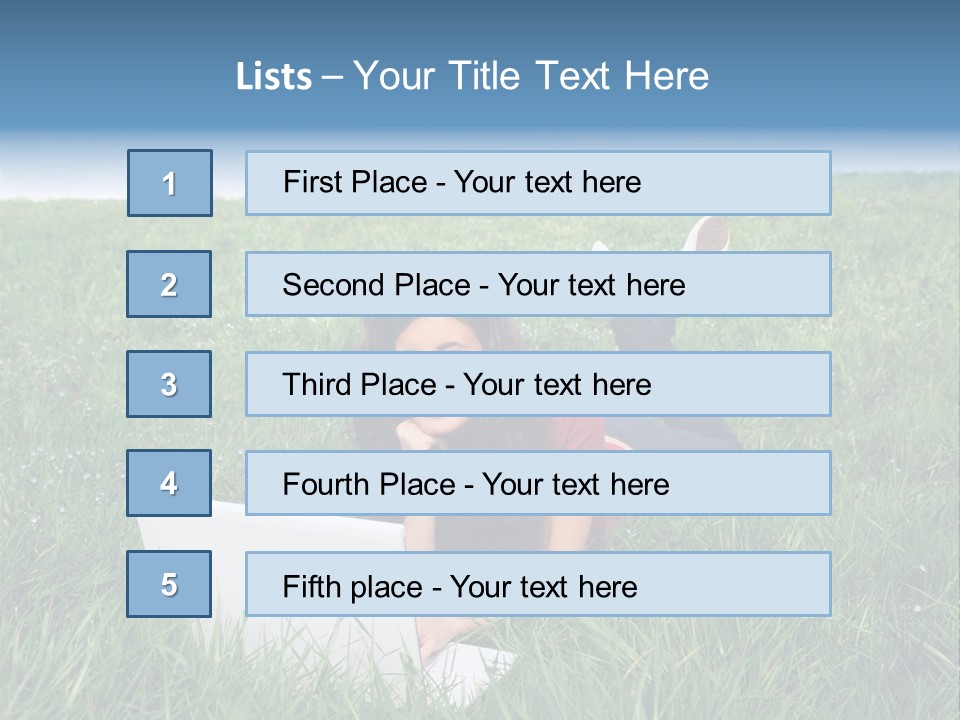 Woman Smile Field PowerPoint Template