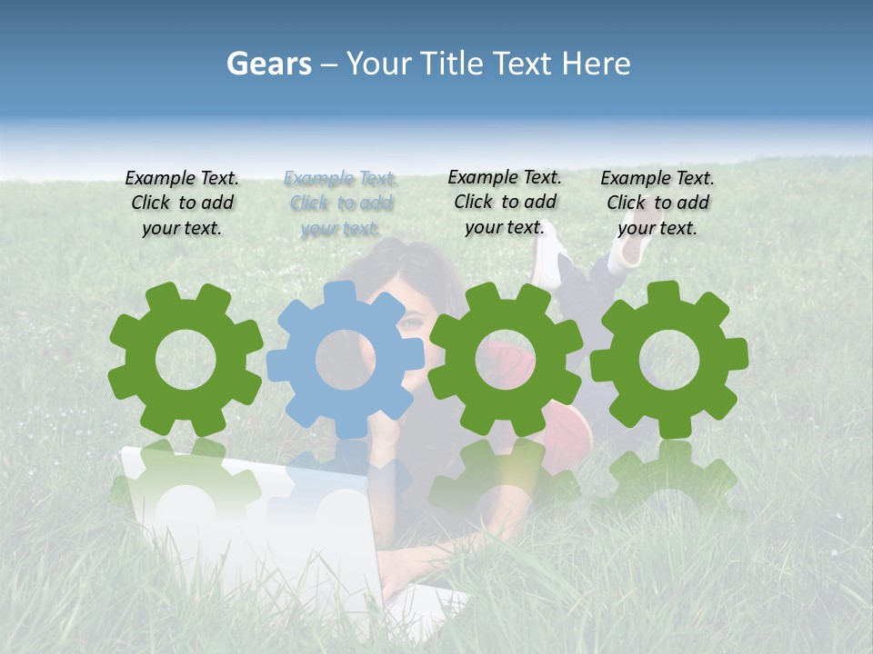 Woman Smile Field PowerPoint Template